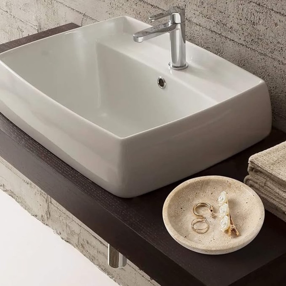 NATURAL TRAVERTINE DISH - Picture 4 of 4